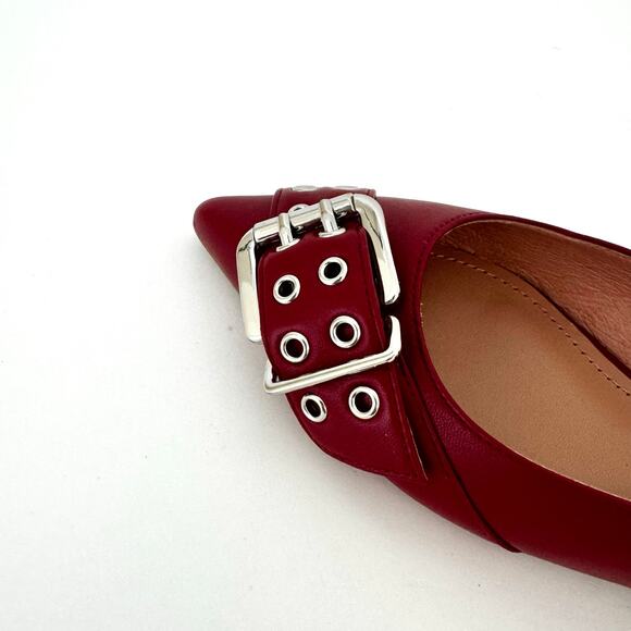 Bibi Lou Samira Motto Pointed Toe Slingback Sandals Flats Carmine | EU 36 (US 6) - Picture 10 of 13